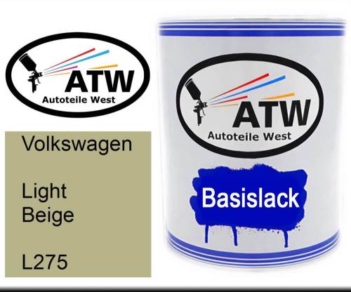 Volkswagen, Light Beige, L275: 1L Lackdose, von ATW Autoteile West.